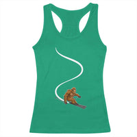 Bigfoot Skiing Racerback Tank Top Funny Sasquatch Ski Lover Mountain Skier Winter Sports - Wonder Print Shop