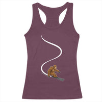 Bigfoot Skiing Racerback Tank Top Funny Sasquatch Ski Lover Mountain Skier Winter Sports - Wonder Print Shop