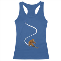 Bigfoot Skiing Racerback Tank Top Funny Sasquatch Ski Lover Mountain Skier Winter Sports - Wonder Print Shop