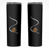 Bigfoot Skiing Skinny Tumbler Funny Sasquatch Ski Lover Mountain Skier Winter Sports - Wonder Print Shop