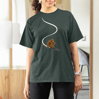 Bigfoot Skiing T Shirt For Women Funny Sasquatch Ski Lover Mountain Skier Winter Sports - Wonder Print Shop