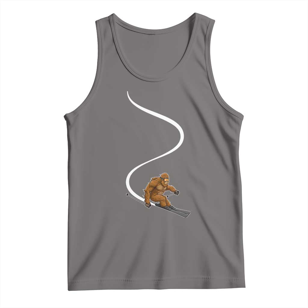 Bigfoot Skiing Tank Top Funny Sasquatch Ski Lover Mountain Skier Winter Sports - Wonder Print Shop