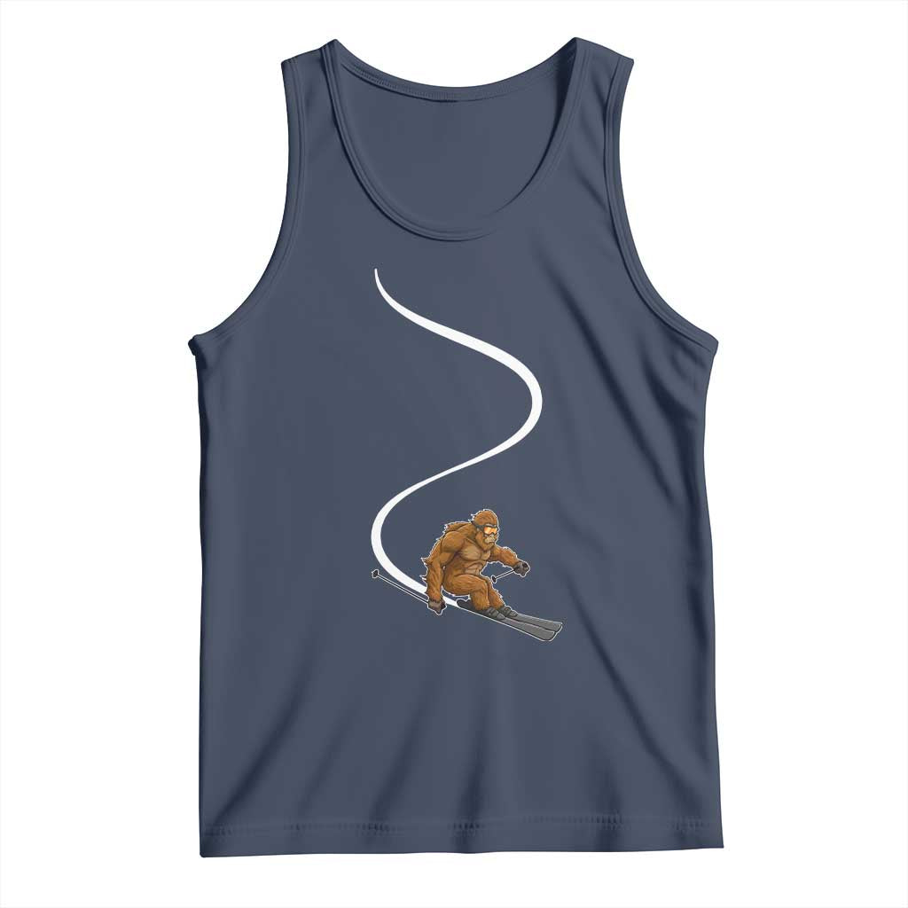 Bigfoot Skiing Tank Top Funny Sasquatch Ski Lover Mountain Skier Winter Sports - Wonder Print Shop