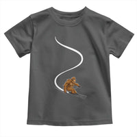 Bigfoot Skiing Toddler T Shirt Funny Sasquatch Ski Lover Mountain Skier Winter Sports - Wonder Print Shop
