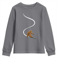 Bigfoot Skiing Youth Sweatshirt Funny Sasquatch Ski Lover Mountain Skier Winter Sports - Wonder Print Shop