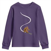 Bigfoot Skiing Youth Sweatshirt Funny Sasquatch Ski Lover Mountain Skier Winter Sports - Wonder Print Shop