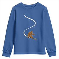 Bigfoot Skiing Youth Sweatshirt Funny Sasquatch Ski Lover Mountain Skier Winter Sports - Wonder Print Shop