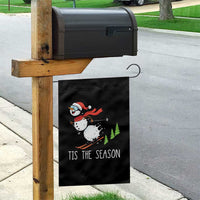Funny Skiing Snowman Garden Flag Funny Tis The Season Snow Ski Lover Skier - Wonder Print Shop