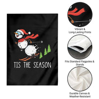 Funny Skiing Snowman Garden Flag Funny Tis The Season Snow Ski Lover Skier - Wonder Print Shop