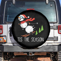 Funny Skiing Snowman Spare Tire Cover Funny Tis The Season Snow Ski Lover Skier - Wonder Print Shop