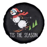 Funny Skiing Snowman Spare Tire Cover Funny Tis The Season Snow Ski Lover Skier - Wonder Print Shop