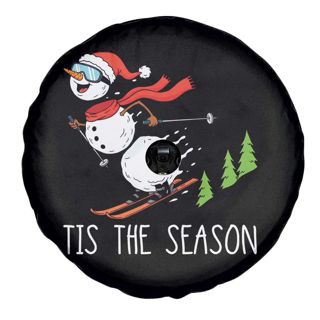 Funny Skiing Snowman Spare Tire Cover Funny Tis The Season Snow Ski Lover Skier - Wonder Print Shop