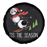 Funny Skiing Snowman Spare Tire Cover Funny Tis The Season Snow Ski Lover Skier - Wonder Print Shop