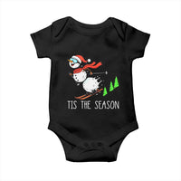 Funny Skiing Snowman Baby Onesie Funny Tis The Season Snow Ski Lover Skier - Wonder Print Shop