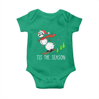Funny Skiing Snowman Baby Onesie Funny Tis The Season Snow Ski Lover Skier - Wonder Print Shop