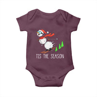 Funny Skiing Snowman Baby Onesie Funny Tis The Season Snow Ski Lover Skier - Wonder Print Shop