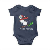 Funny Skiing Snowman Baby Onesie Funny Tis The Season Snow Ski Lover Skier - Wonder Print Shop