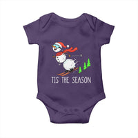 Funny Skiing Snowman Baby Onesie Funny Tis The Season Snow Ski Lover Skier - Wonder Print Shop