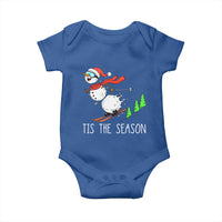 Funny Skiing Snowman Baby Onesie Funny Tis The Season Snow Ski Lover Skier - Wonder Print Shop