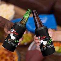 Funny Skiing Snowman 4 in 1 Can Cooler Tumbler Funny Tis The Season Snow Ski Lover Skier - Wonder Print Shop