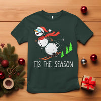 Funny Skiing Snowman T Shirt Funny Tis The Season Snow Ski Lover Skier - Wonder Print Shop