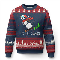 Funny Skiing Snowman Ugly Christmas Sweater Funny Tis The Season Snow Ski Lover Skier - Wonder Print Shop