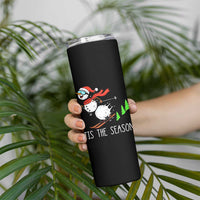 Funny Skiing Snowman Skinny Tumbler Funny Tis The Season Snow Ski Lover Skier - Wonder Print Shop