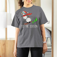 Funny Skiing Snowman T Shirt For Women Funny Tis The Season Snow Ski Lover Skier - Wonder Print Shop