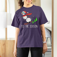 Funny Skiing Snowman T Shirt For Women Funny Tis The Season Snow Ski Lover Skier - Wonder Print Shop