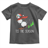Funny Skiing Snowman Toddler T Shirt Funny Tis The Season Snow Ski Lover Skier - undefined