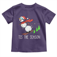 Funny Skiing Snowman Toddler T Shirt Funny Tis The Season Snow Ski Lover Skier - undefined