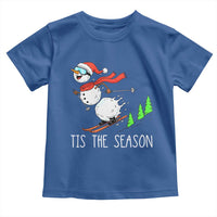 Funny Skiing Snowman Toddler T Shirt Funny Tis The Season Snow Ski Lover Skier - undefined