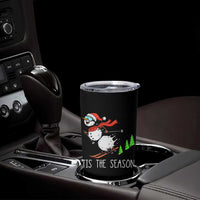 Funny Skiing Snowman Tumbler Cup Funny Tis The Season Snow Ski Lover Skier - Wonder Print Shop