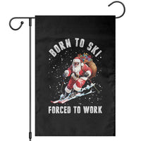Skiing Santa Christmas Garden Flag Funny Born to Ski Forced to Work - Wonder Print Shop