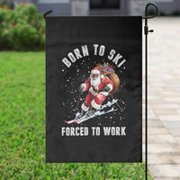 Skiing Santa Christmas Garden Flag Funny Born to Ski Forced to Work - Wonder Print Shop