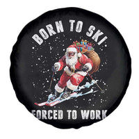 Skiing Santa Christmas Spare Tire Cover Funny Born to Ski Forced to Work - Wonder Print Shop