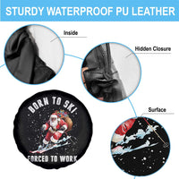 Skiing Santa Christmas Spare Tire Cover Funny Born to Ski Forced to Work - Wonder Print Shop