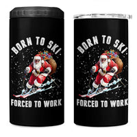 Skiing Santa Christmas 4 in 1 Can Cooler Tumbler Funny Born to Ski Forced to Work - Wonder Print Shop