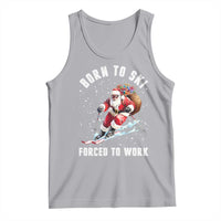 Skiing Santa Christmas Tank Top Funny Born to Ski Forced to Work - Wonder Print Shop