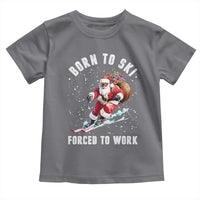 Skiing Santa Christmas Toddler T Shirt Funny Born to Ski Forced to Work - Wonder Print Shop