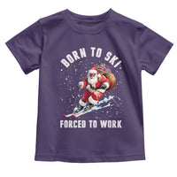 Skiing Santa Christmas Toddler T Shirt Funny Born to Ski Forced to Work - Wonder Print Shop