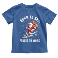 Skiing Santa Christmas Toddler T Shirt Funny Born to Ski Forced to Work - Wonder Print Shop