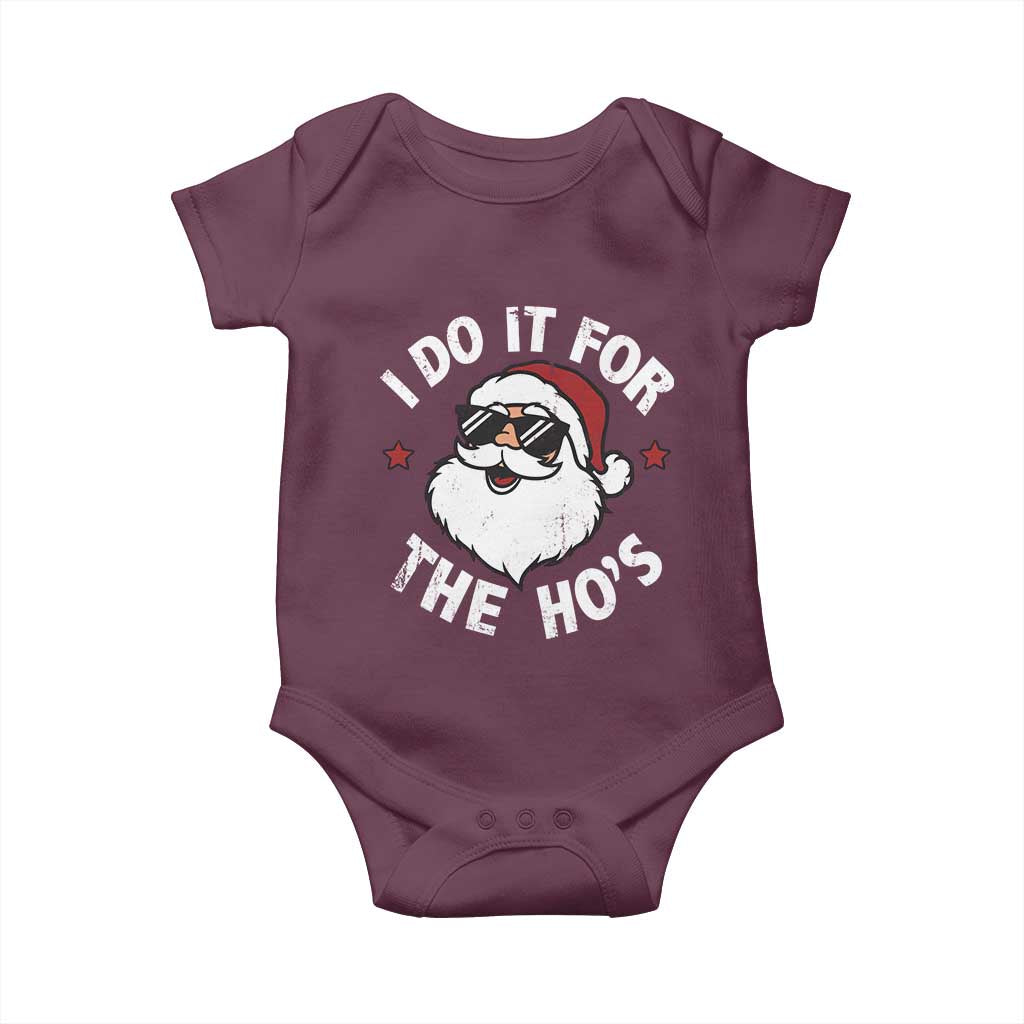 I Do It For The Ho's Baby Onesie Funny Inappropriate Santa Christmas - Wonder Print Shop