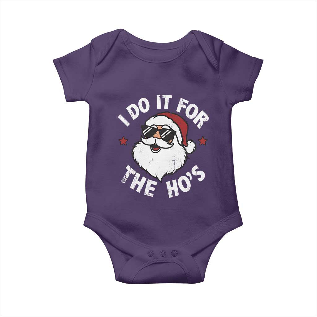 I Do It For The Ho's Baby Onesie Funny Inappropriate Santa Christmas - Wonder Print Shop