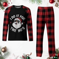 I Do It For The Ho's Plaid Pajama Set Funny Inappropriate Santa Christmas - Wonder Print Shop