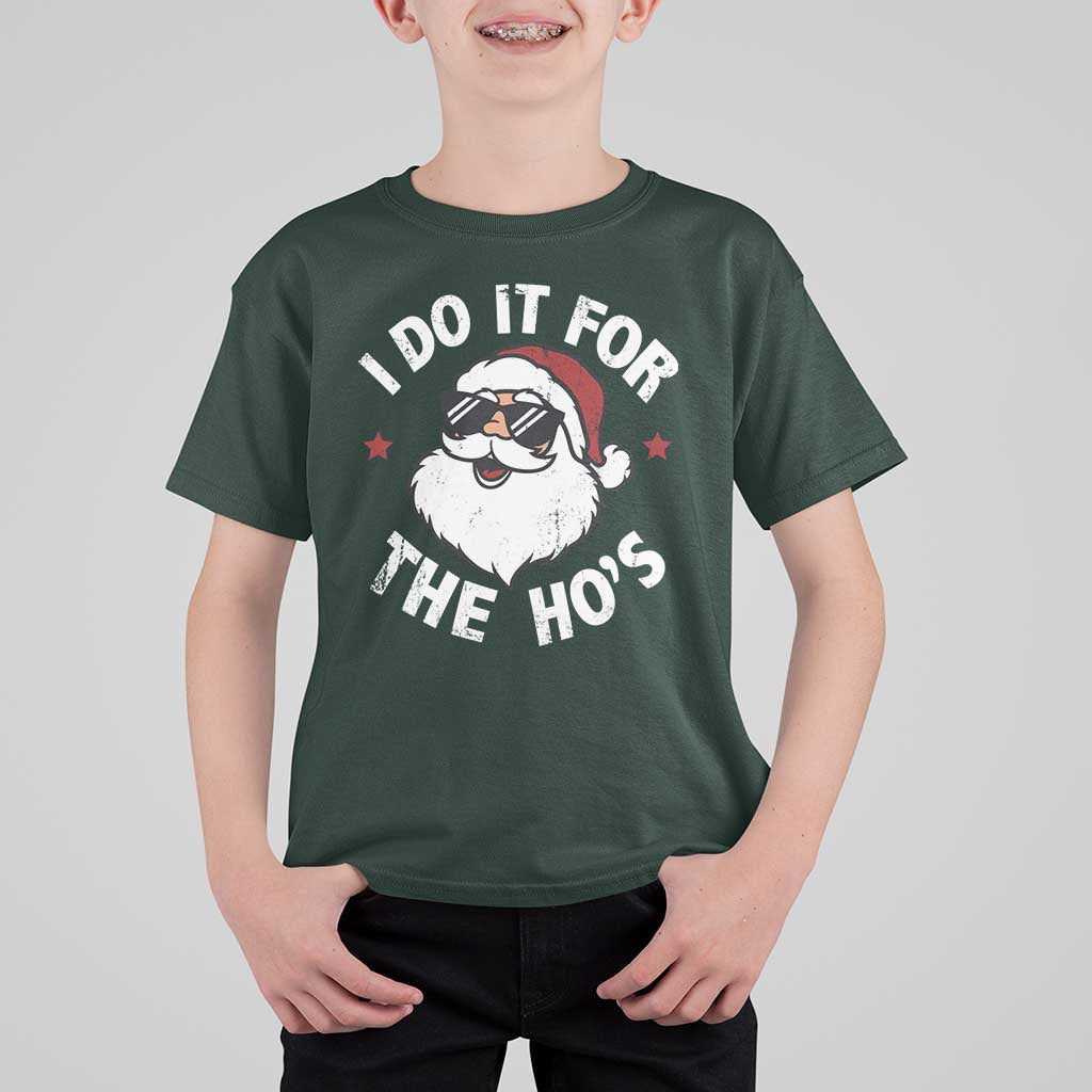 I Do It For The Ho's T Shirt For Kid Funny Inappropriate Santa Christmas - Wonder Print Shop