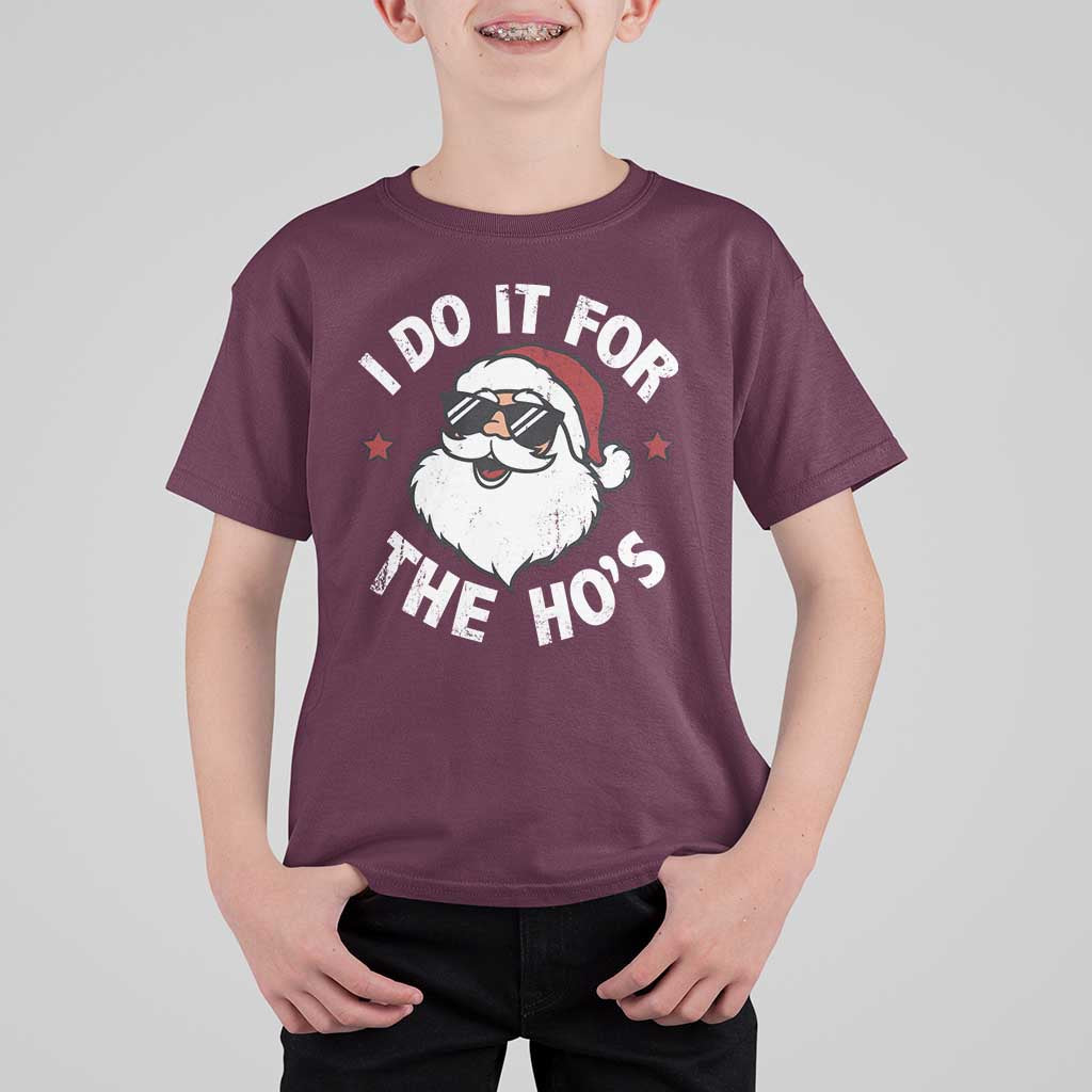 I Do It For The Ho's T Shirt For Kid Funny Inappropriate Santa Christmas - Wonder Print Shop