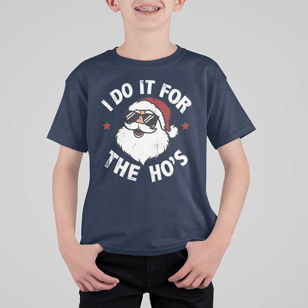 I Do It For The Ho's T Shirt For Kid Funny Inappropriate Santa Christmas - Wonder Print Shop