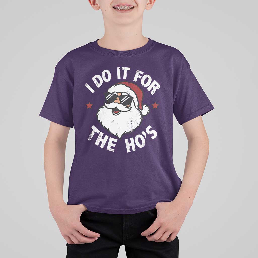 I Do It For The Ho's T Shirt For Kid Funny Inappropriate Santa Christmas - Wonder Print Shop