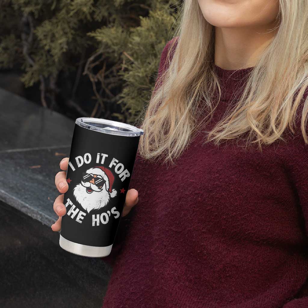 I Do It For The Ho's Tumbler Cup Funny Inappropriate Santa Christmas - Wonder Print Shop